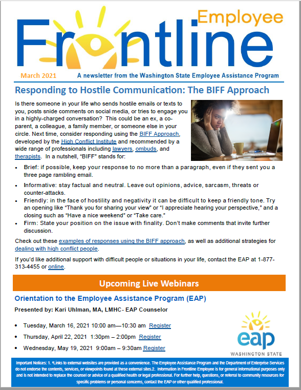 March 2021 Employee Frontline March 2021 Employee Frontline
