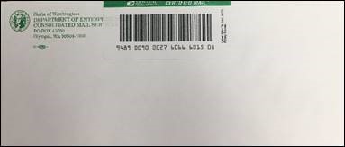 Envelope with Electronic Return Receipt attached