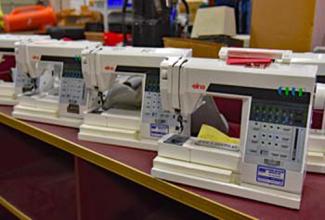 A row of sewing machines