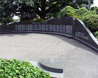 A panorama of the Vietnam Veterans memorial