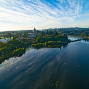 Overhead photo of Capitol Lake