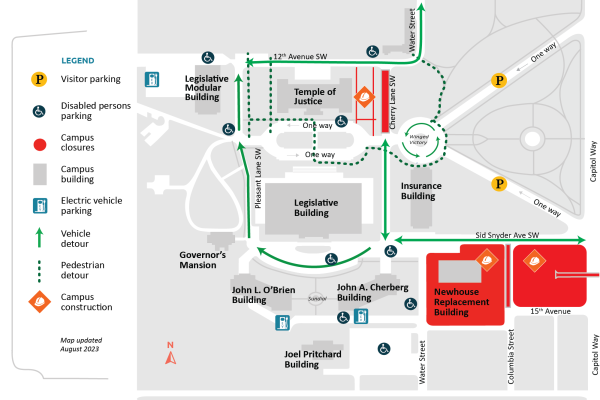 Map of Cherry Lane closure between 12 Ave. SE and Winged Victory Circle