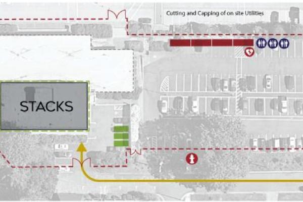 Pritchard laydown area map that shows fencing location.